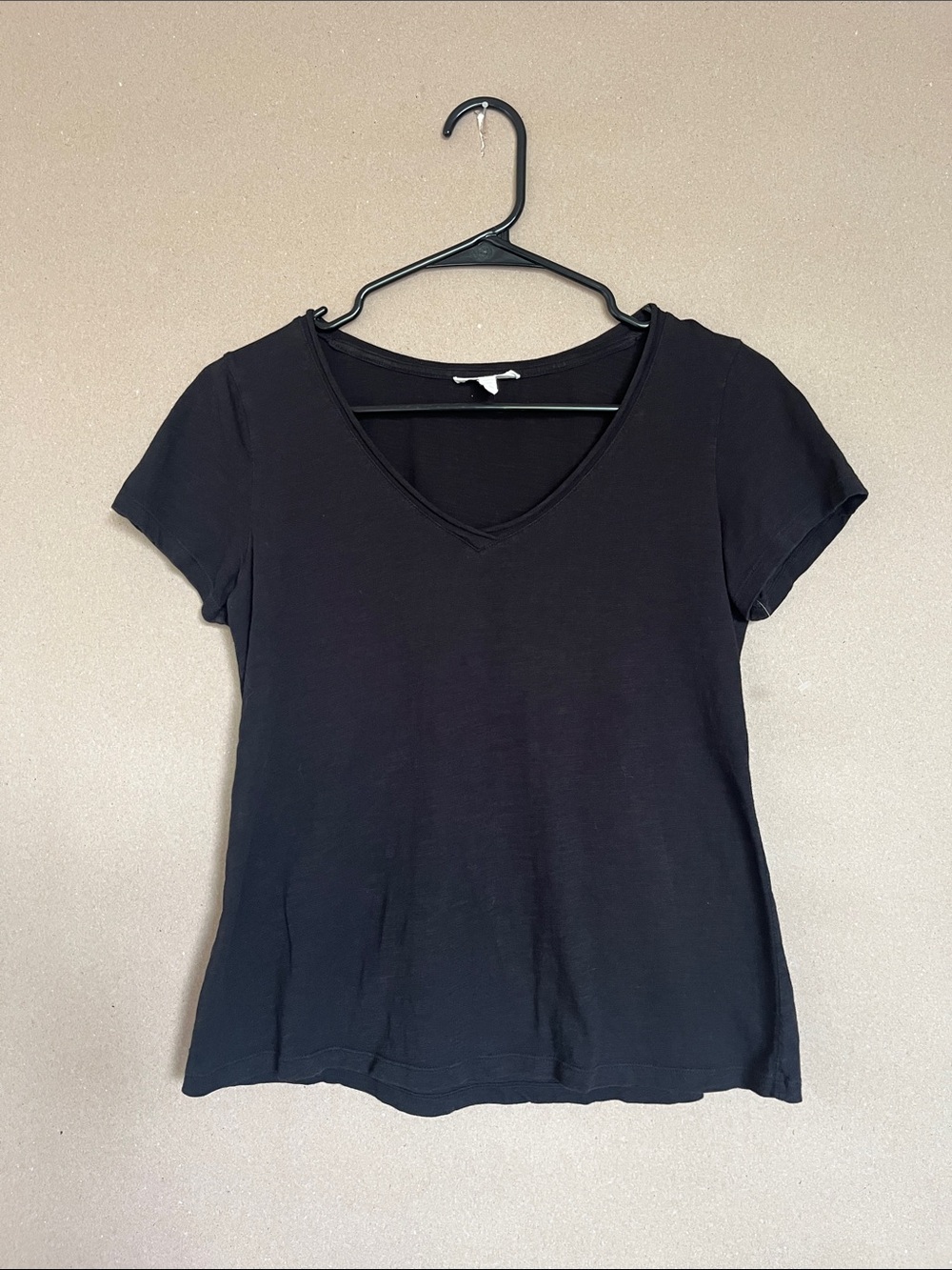 Eileen Fisher 100% Cotton V-Neck Tee PP Black NWOT